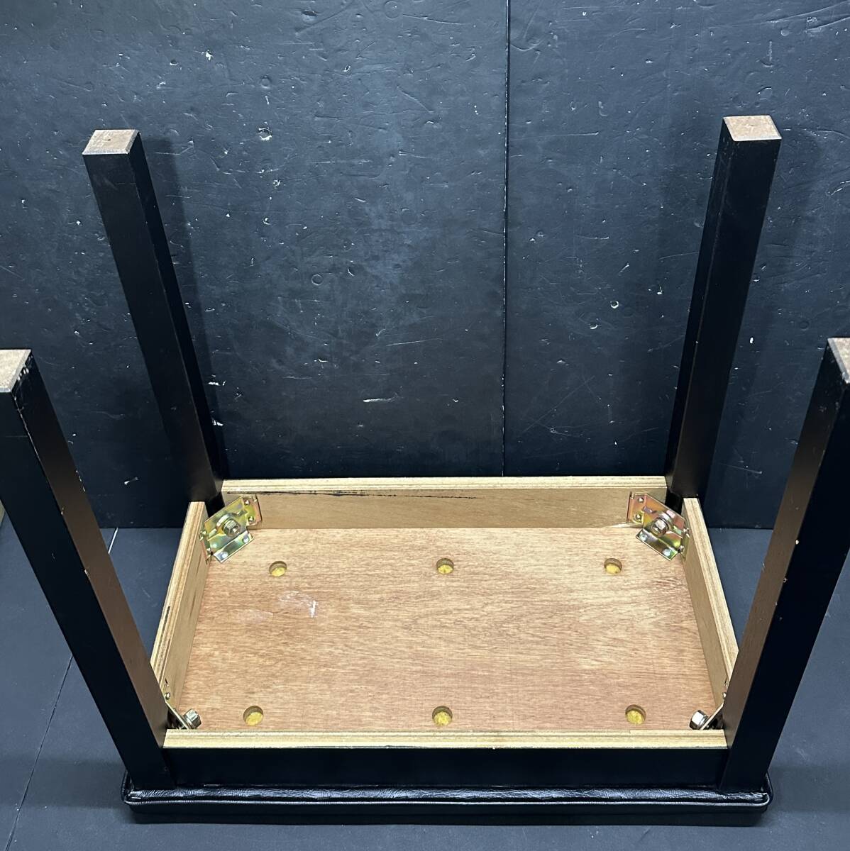 ★コレクター必見！！ 当時物 現状品 レザー 木製 ピアノ椅子 座椅子 ブラック ビンテージ チェア レトロ IK99_画像5