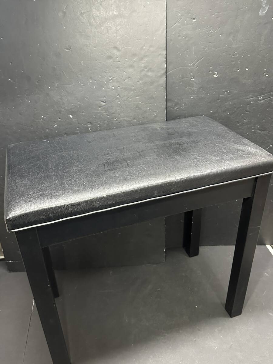 ★コレクター必見！！ 当時物 現状品 レザー 木製 ピアノ椅子 座椅子 ブラック ビンテージ チェア レトロ IK99_画像1