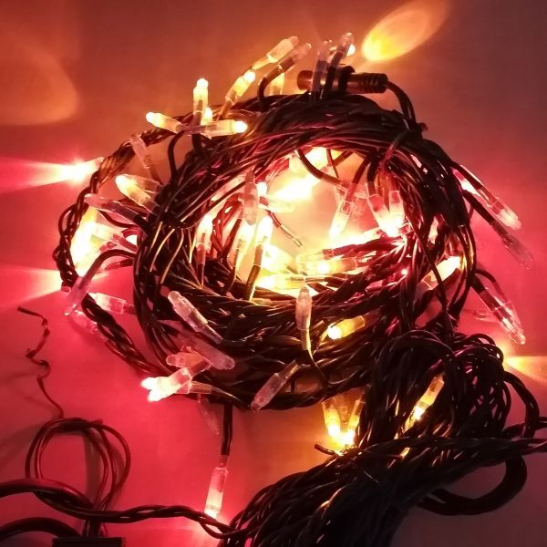 ●25102322　LED STARDUST LED-S100MD 100球 防雨構造 屋外対応 赤黄青緑 8パターン 5m(全長11.5m) イルミネーション 飾り付け クリスマス_画像2