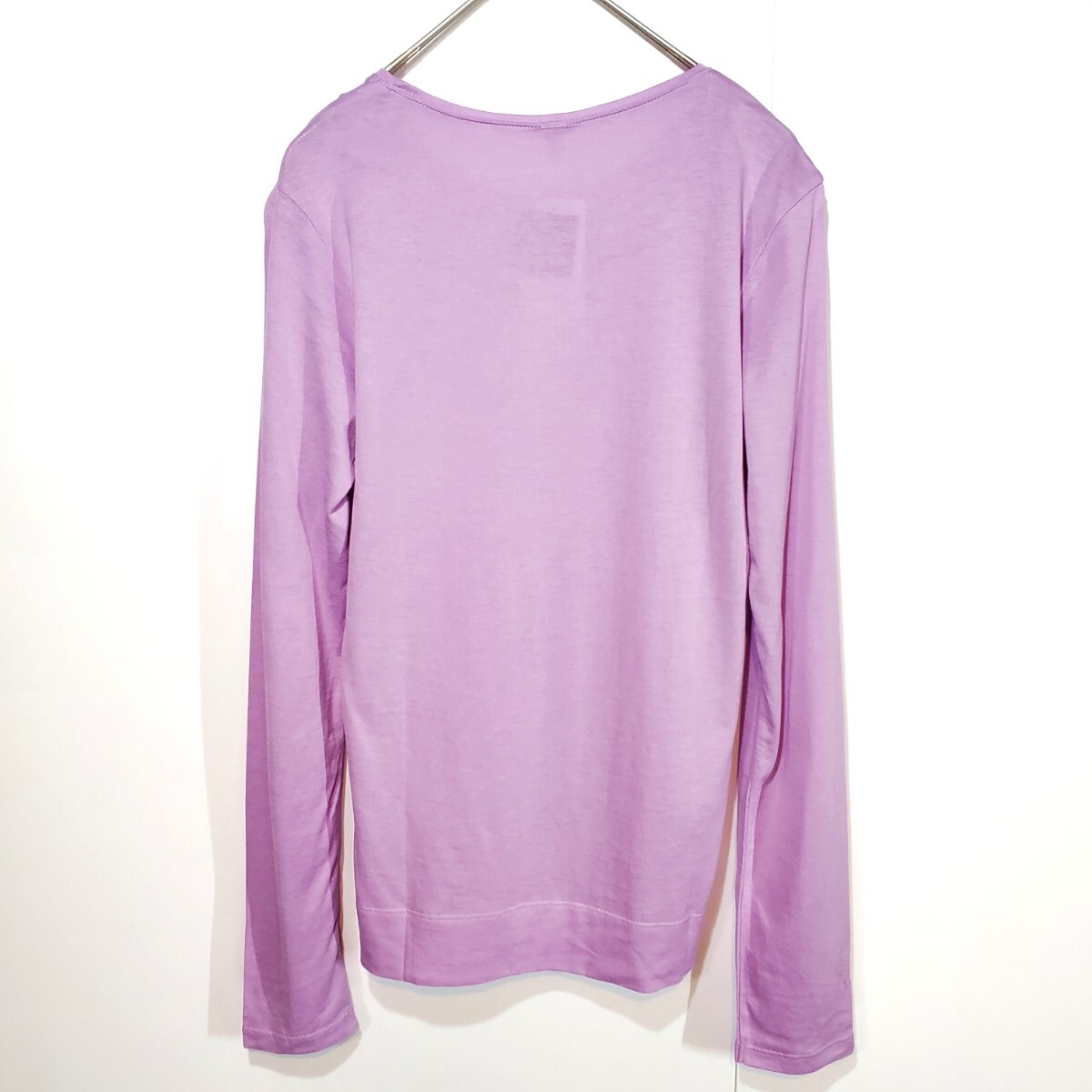 UNIQLO ユニクロ WOMEN ライトコットン クルーネックT(長袖) S パープル タグ付き未使用品_画像2