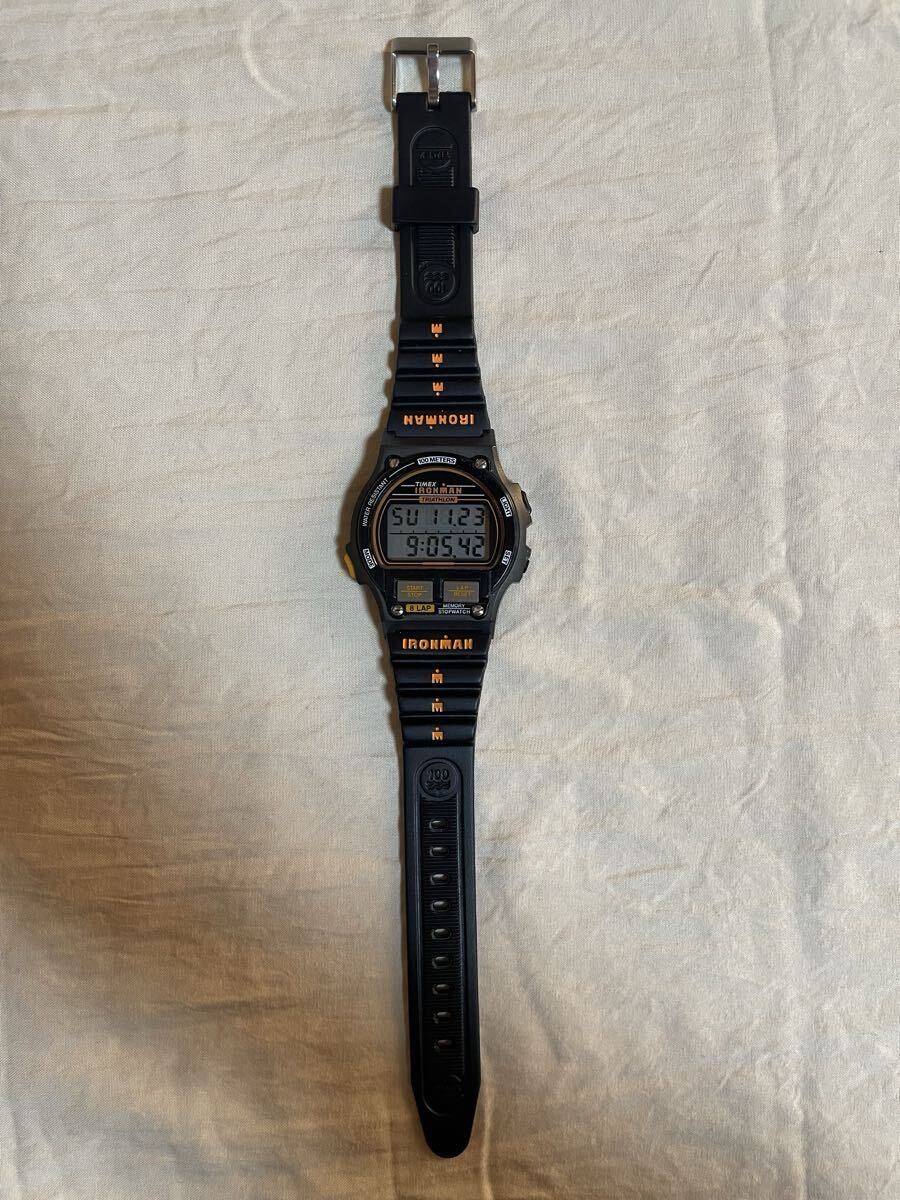 希少☆TIMEX IRONMAN TRIATHLON 8LAP 豆球後期 NOSバンド タイメックス アイアンマン ヴィンテージ オレンジ メンズ デジタル 腕時計_画像5