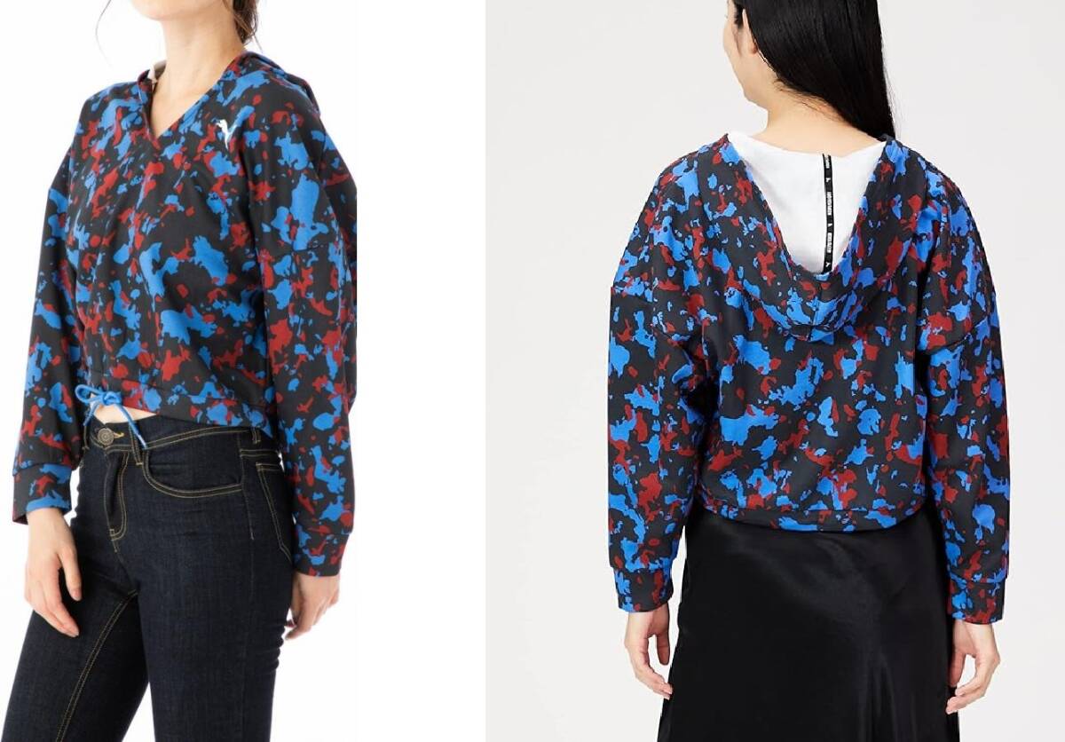 新品! 【PUMA(プーマ)】レディース クロップト カモフラ スウェット パーカー_画像2