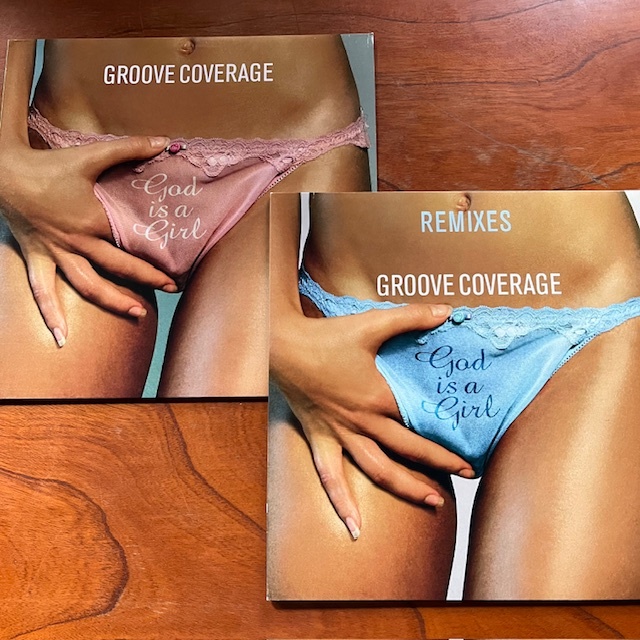 2枚セット！激レア秘宝盤！エロジャケ！特に青パンツREMIXESは超レアです！独 ORIG. / GROOVE COVERAGE『GOD IS A GIRL』CHEESECAKE _画像5