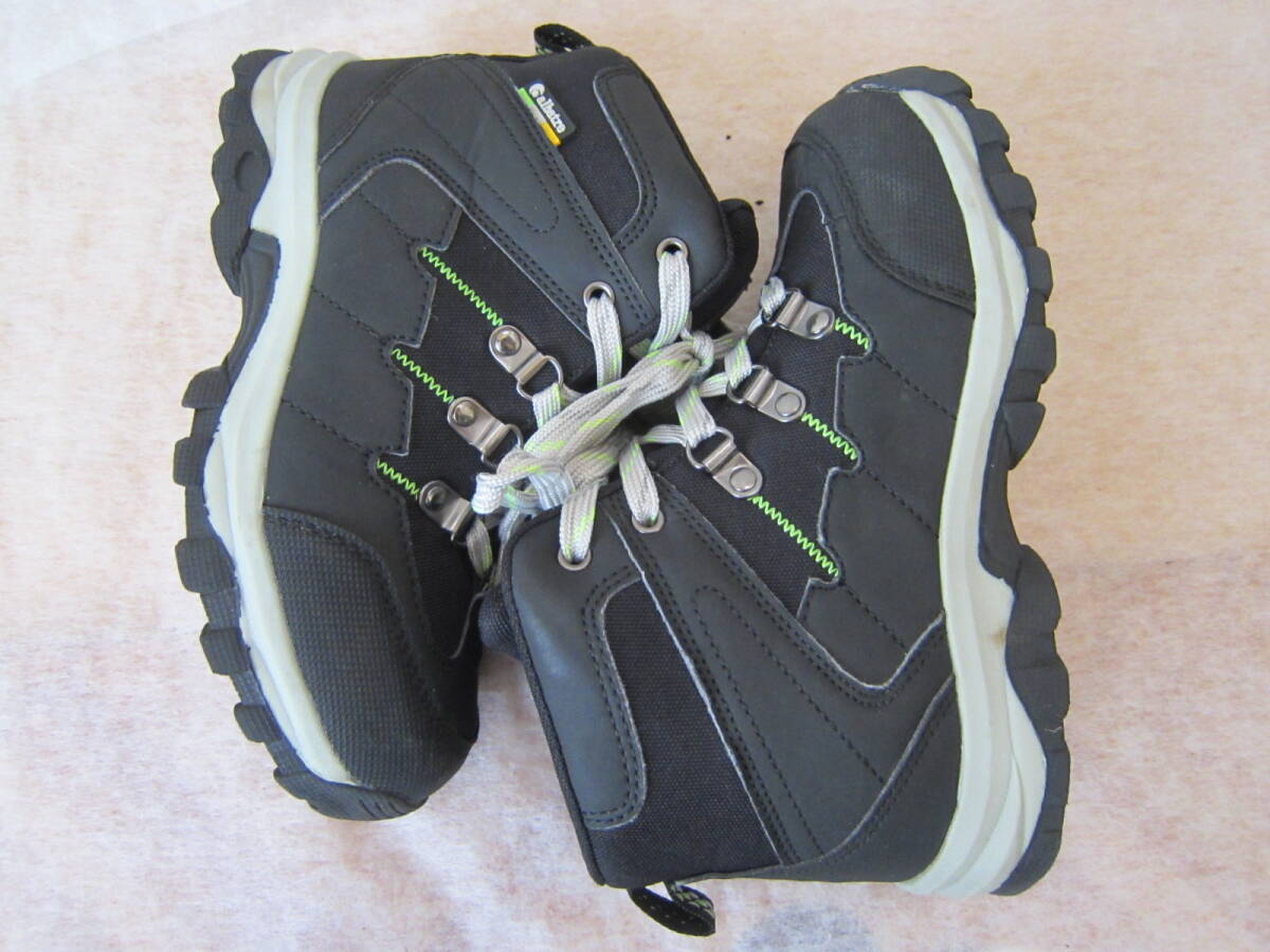 albatre（アルバートル）　ジュニアトレッキングシューズ　黒/灰/黄緑　22㎝　ok2511B_画像3
