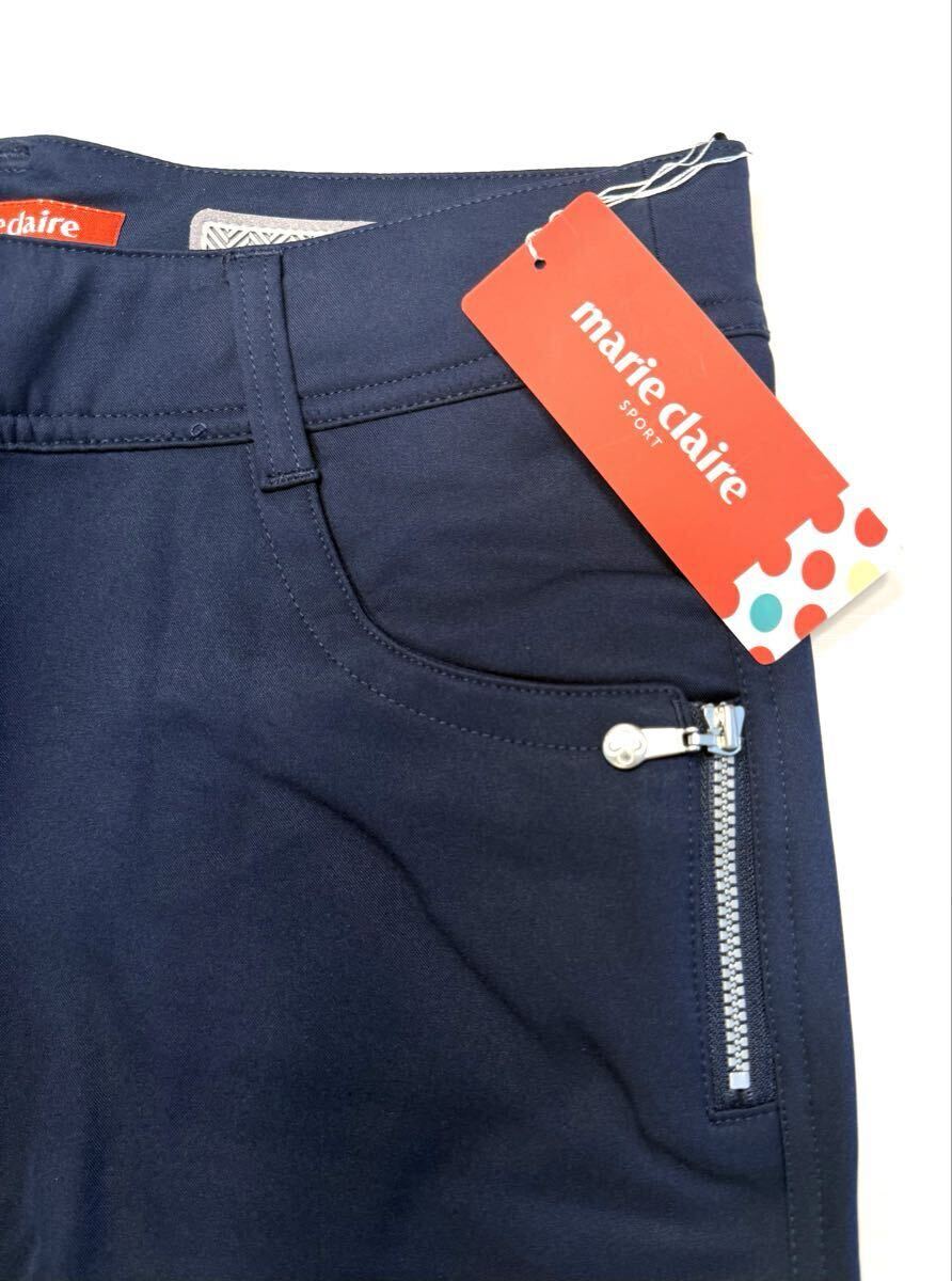 (送料無料)新品未使用品 marie claire マリ・クレール ボンディング9分丈 ☆カラー ネイビー☆サイズM ウエスト64〜70㎝、股下 約70㎝_画像4
