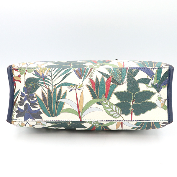 【美品】トリーバーチ TORY BURCH ホワイト PVC レザー ボタニカル柄 トートバッグ レディース 【xx】【中古】4000001801602919_画像3