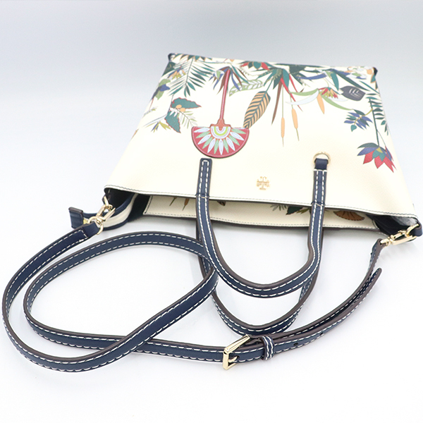 【美品】トリーバーチ TORY BURCH ホワイト PVC レザー ボタニカル柄 トートバッグ レディース 【xx】【中古】4000001801602919_画像5