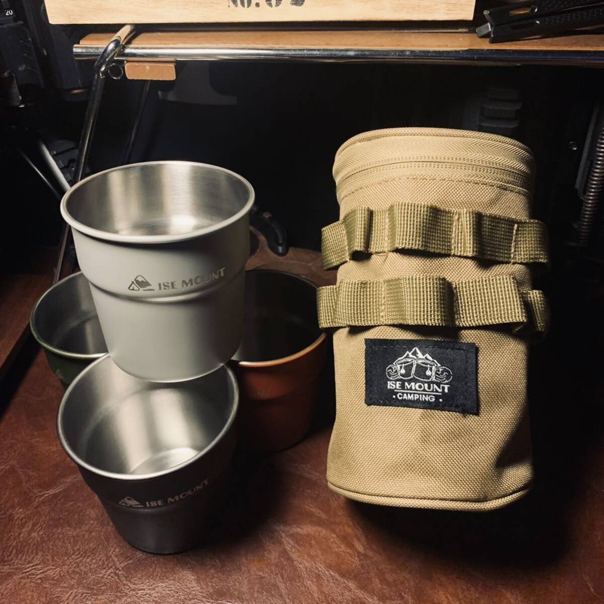 超高品質 コーヒーカップ マグカップ 4個セット 収納ケース付き ステンレス製 アウトドア 登山 キャンプ 調理器具 300ml_画像9