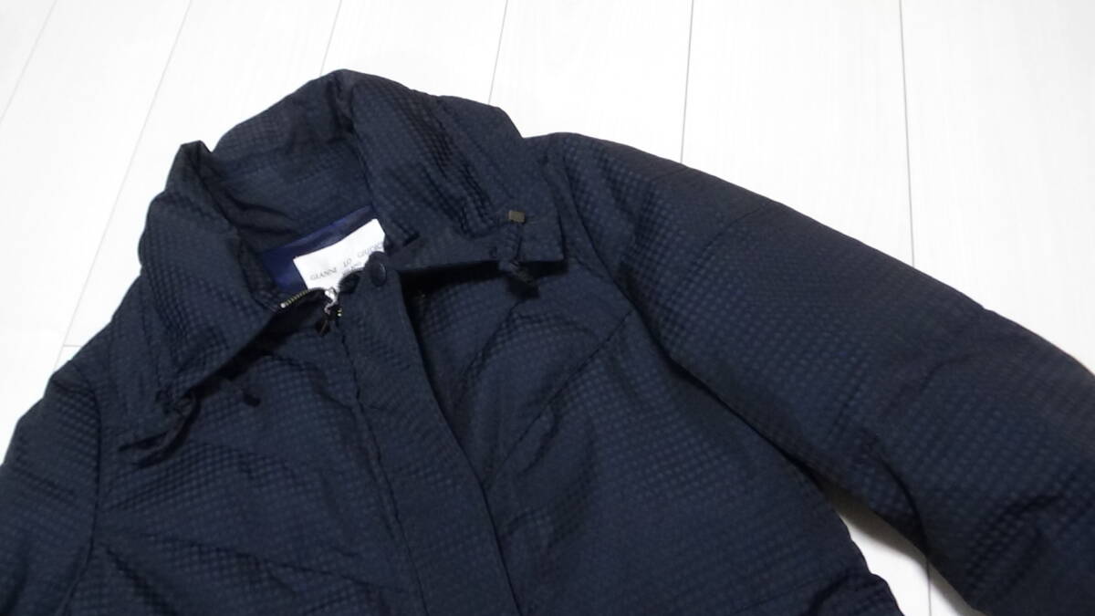 ジャンニロジュディチェ 42 L ★75% ダウン コート 紺 ネイビー ジャケット アウター レディース ミセス 11 40_画像3