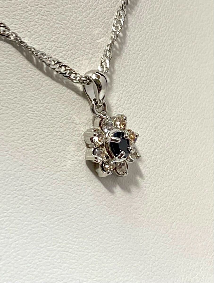 倉庫在庫処分！ 天然サファイア(コランダム) ペンダント ネックレス 9月誕生石 新品未使用品_画像3