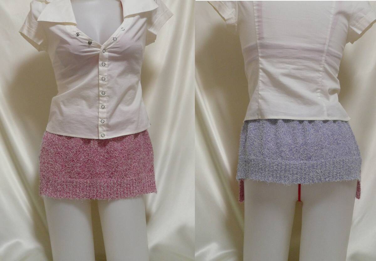 ♪♪赤＆薄紫色系の超マイクロミニ☆おしり開放感^^♪♪_画像1