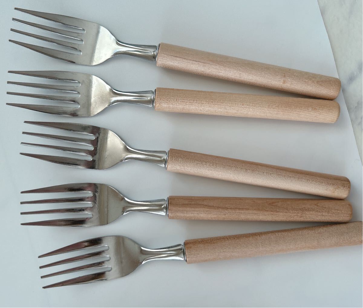 ミッチャム パスタ皿5枚　フォーク5本アラビアンブルー魚柄_画像6