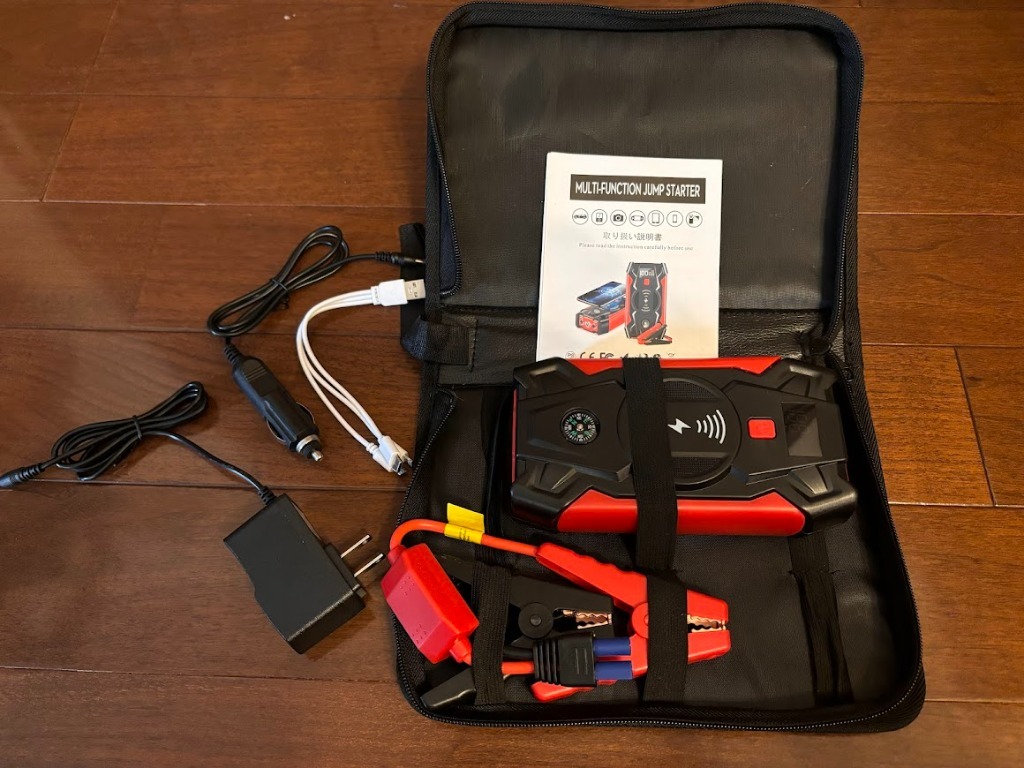 1円 ジャンプスターター 39800mAh 12V車用 充電器 エンジンスタータ ピーク電流800A 緊急始動 安全ハンマー内蔵 モバイルバッテリー_画像1