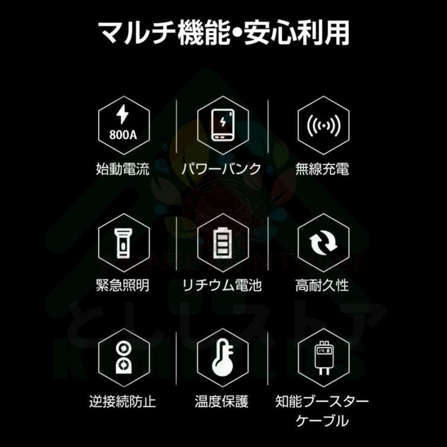 1円 ジャンプスターター 39800mAh 12V車用 充電器　エンジンスタータ ピーク電流800A 緊急始動 安全ハンマー内蔵 モバイルバッテリー_画像2