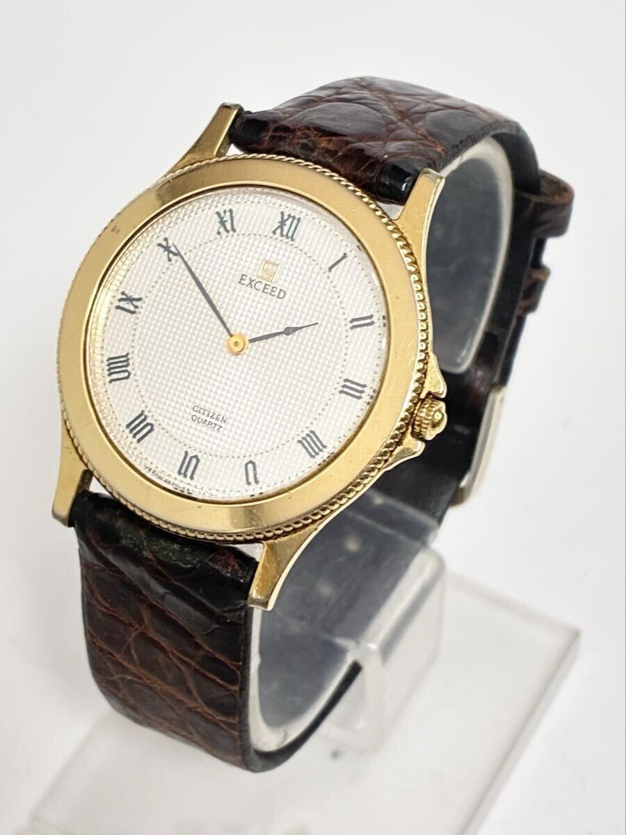 1円スタート CITIZEN EXCEED シチズン エクシード 腕時計 3920-C90857 クォーツ メンズ ドレスウォッチ ゴールド 動作未確認 _画像1