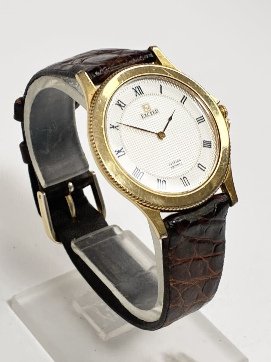 1円スタート CITIZEN EXCEED シチズン エクシード 腕時計 3920-C90857 クォーツ メンズ ドレスウォッチ ゴールド 動作未確認 _画像3