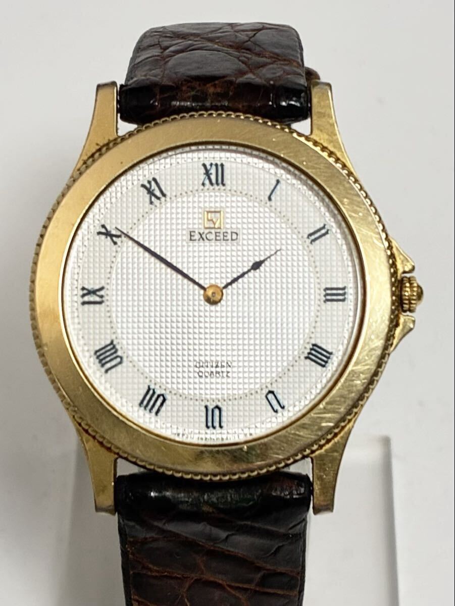1円スタート CITIZEN EXCEED シチズン エクシード 腕時計 3920-C90857 クォーツ メンズ ドレスウォッチ ゴールド 動作未確認 _画像2