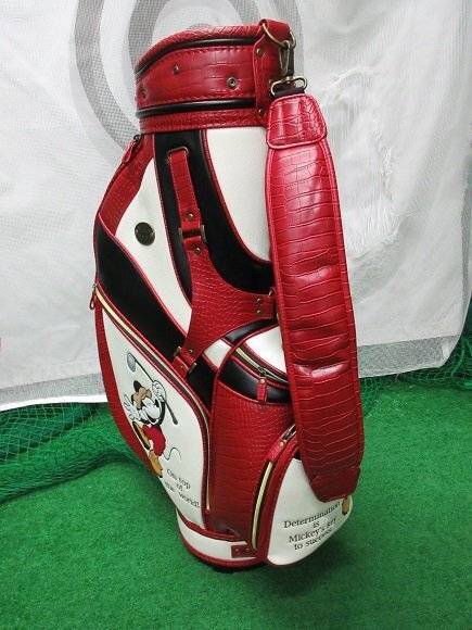 ■ ディズニー DN-0B1008CB 2018年 ミッキーマウスクラシック (ホワイトレッド)キャディバック 中古品 Disney ■_画像4