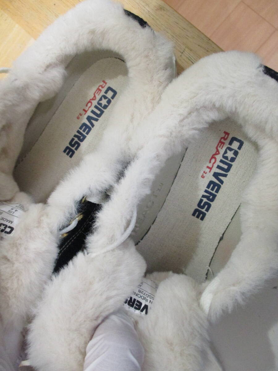 別中敷き入り コンバース オールスター ライト 黒 ボア付き 23.5cm 厚底 スニーカー CONVERSE ALL STAR LIGHT レタパ600円 K11/02_画像6