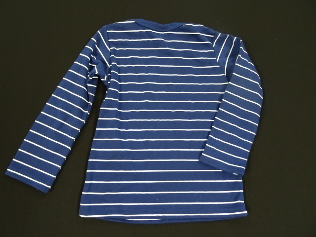 Tシャツ ロンT 長袖 カットソー キッズ トップス 95㎝ 子供用 ボーダー 紺×白_画像3