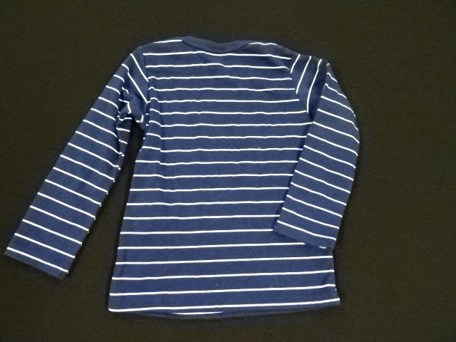 Tシャツ ロンT 長袖 カットソー キッズ トップス 95㎝ 子供用 ボーダー 紺×白_画像2