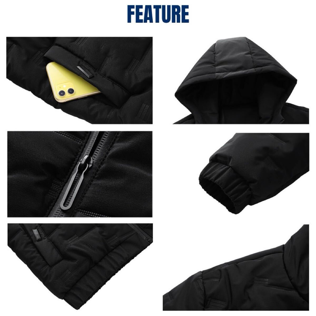 中綿上下 メンズ レディース セットアップ上下 ダウン風 極暖 防寒 保温 蓄熱 ジャージ上下 カーキ XL_画像6