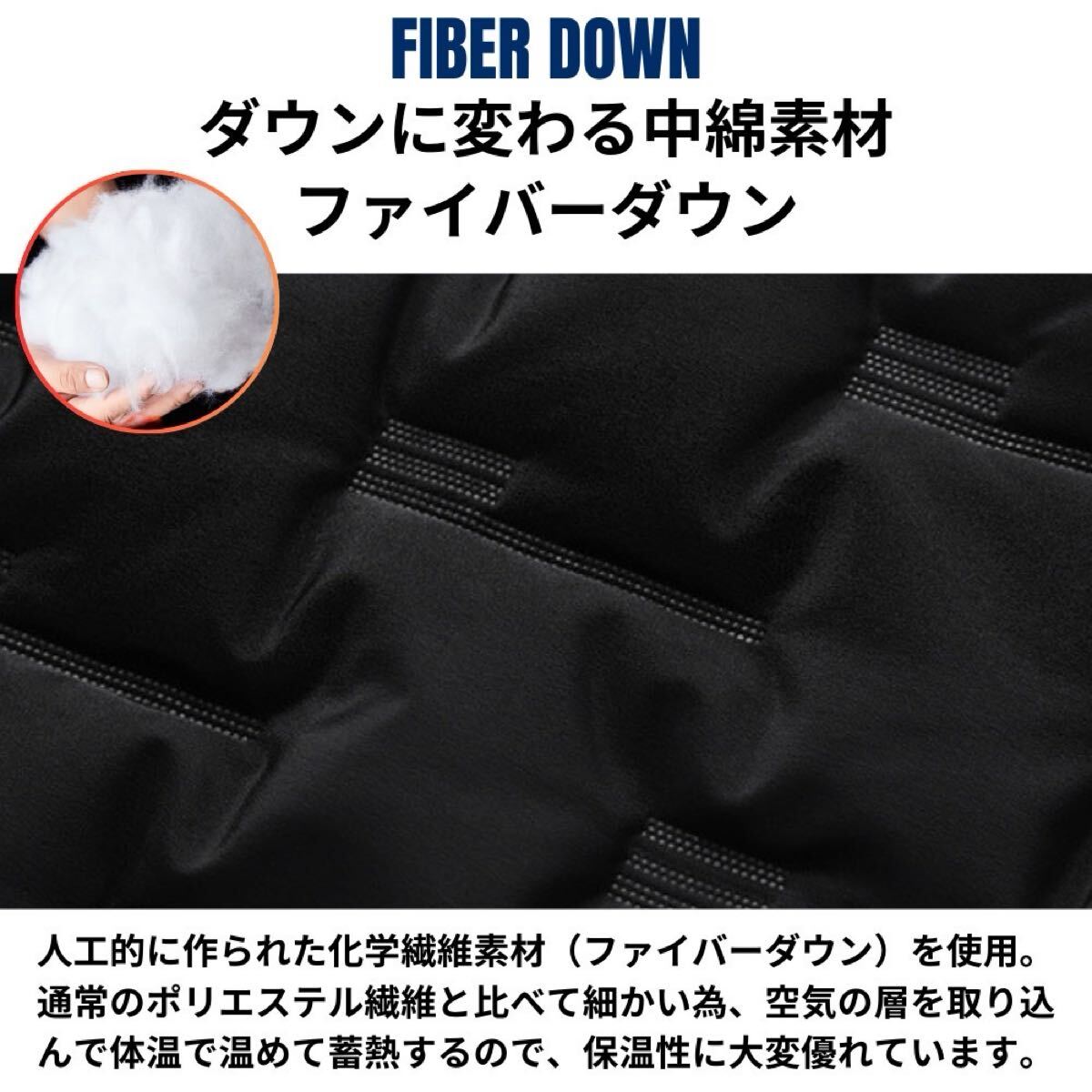 中綿上下 メンズ レディース セットアップ上下 ダウン風 極暖 防寒 保温 蓄熱 ジャージ上下 ブラック 2XL_画像3