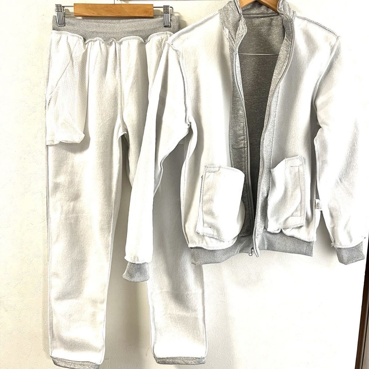 ジャージ上下 メンズ 秋冬 スウェット おしゃれ 長袖 裏起毛 ルームウェア HDA グレー L_画像9