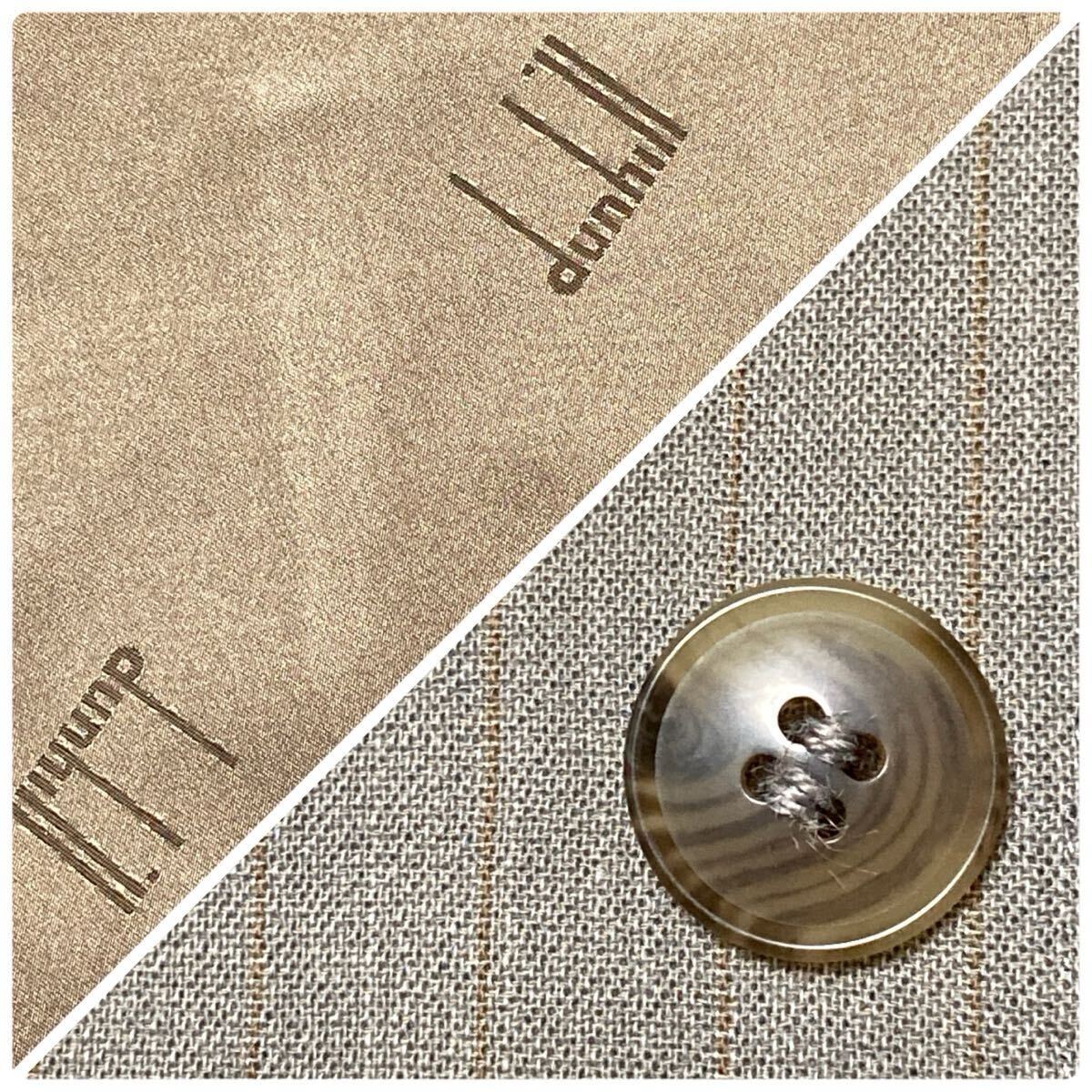 ■美品■dunhill ダンヒル シングルテーラードジャケット 日本製 ピンストライプ グレー 背抜き 春夏 ウール100% サイズM相当_画像8