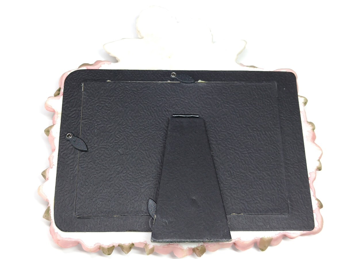 A2437 3点セット ピンクローズ&ホワイトエンジェル フォトスタンド フォトフレーム 写真立て インテリア アンティーク 薔薇_画像4