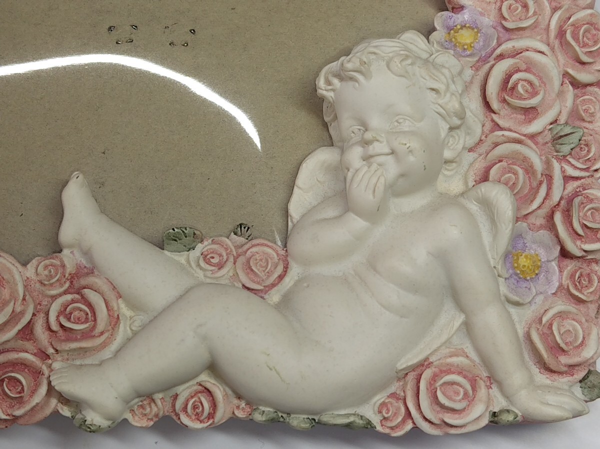 A2437 3点セット ピンクローズ&ホワイトエンジェル フォトスタンド フォトフレーム 写真立て インテリア アンティーク 薔薇_画像6