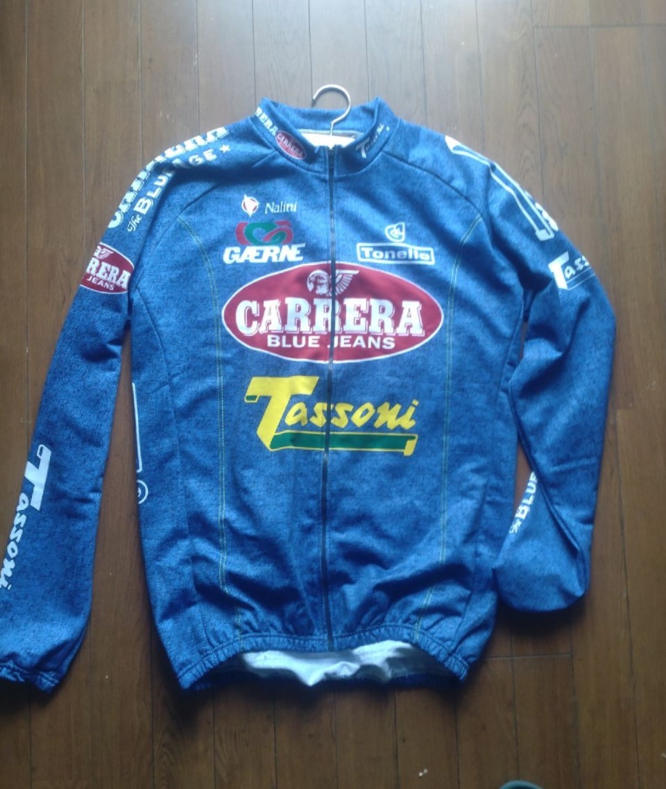 Carrera（カレラチーム）サイクルジャージ 長袖 90’ｓ サイズＬ 未使用品_画像1