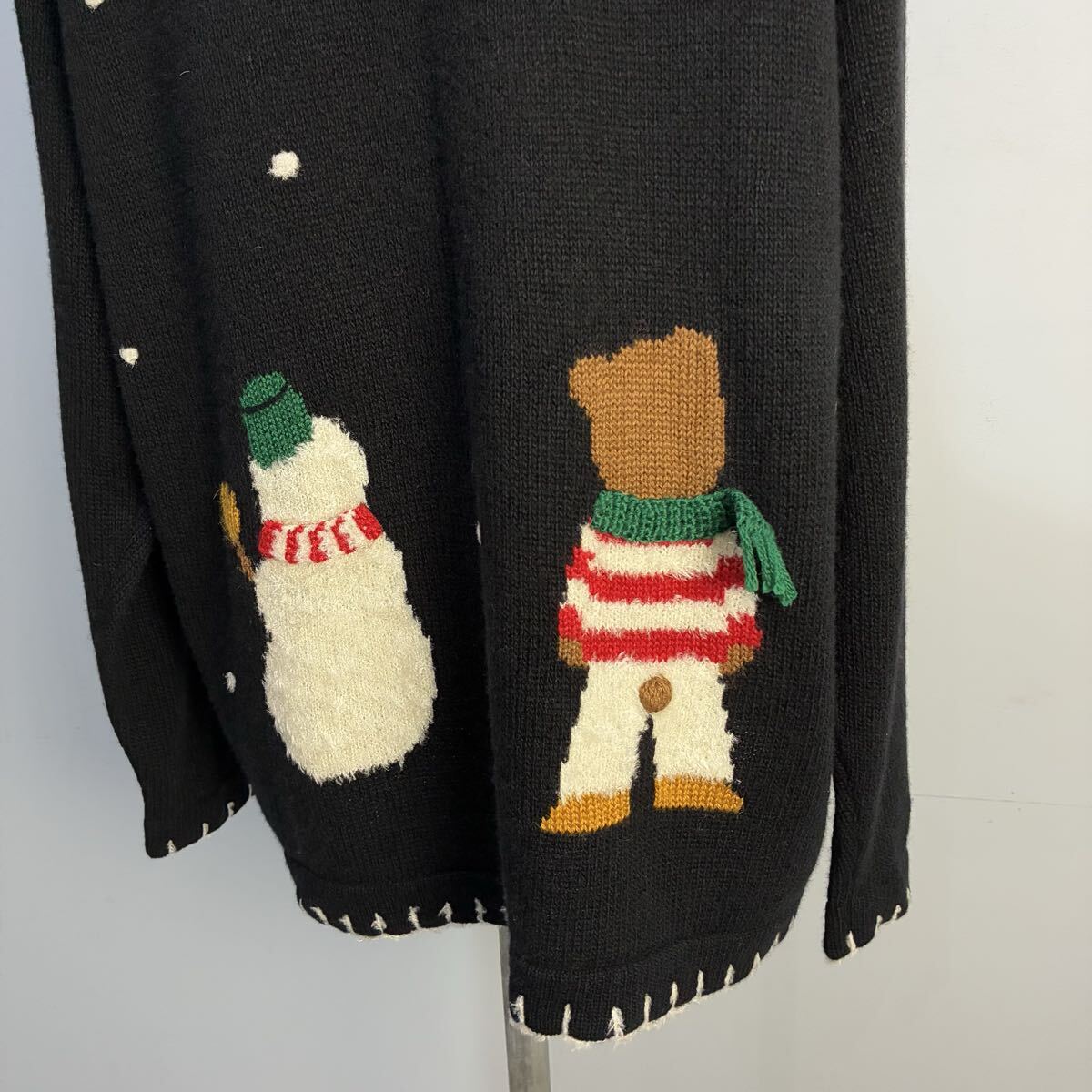 familiar f dash 刺繍カーディガン ニットカーディガン ノーカラー ノルディック柄 クリスマス 雪だるま ファミリア【送料一律/同梱可能】A_画像8