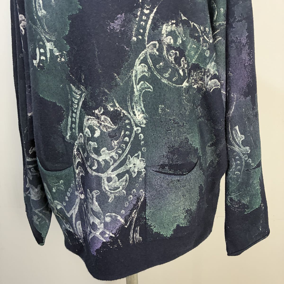 MAURO BURANI イタリア製 極上 総柄カットソー ニットカットソー 花柄 ドルマンスリーブ マウロブラーニ【レターパックプラス郵送可】T_画像3