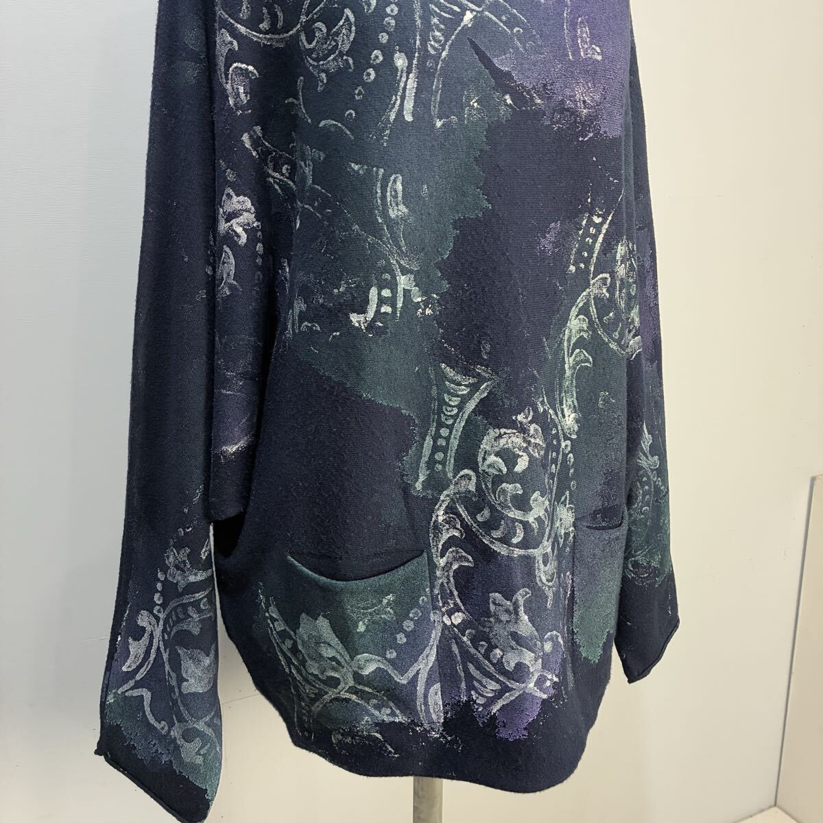 MAURO BURANI イタリア製 極上 総柄カットソー ニットカットソー 花柄 ドルマンスリーブ マウロブラーニ【レターパックプラス郵送可】T_画像4