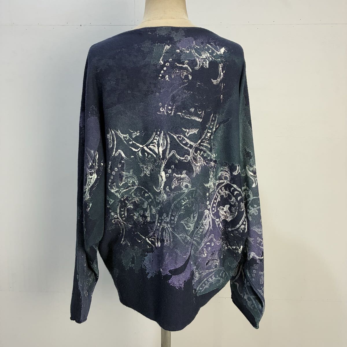 MAURO BURANI イタリア製 極上 総柄カットソー ニットカットソー 花柄 ドルマンスリーブ マウロブラーニ【レターパックプラス郵送可】T_画像6