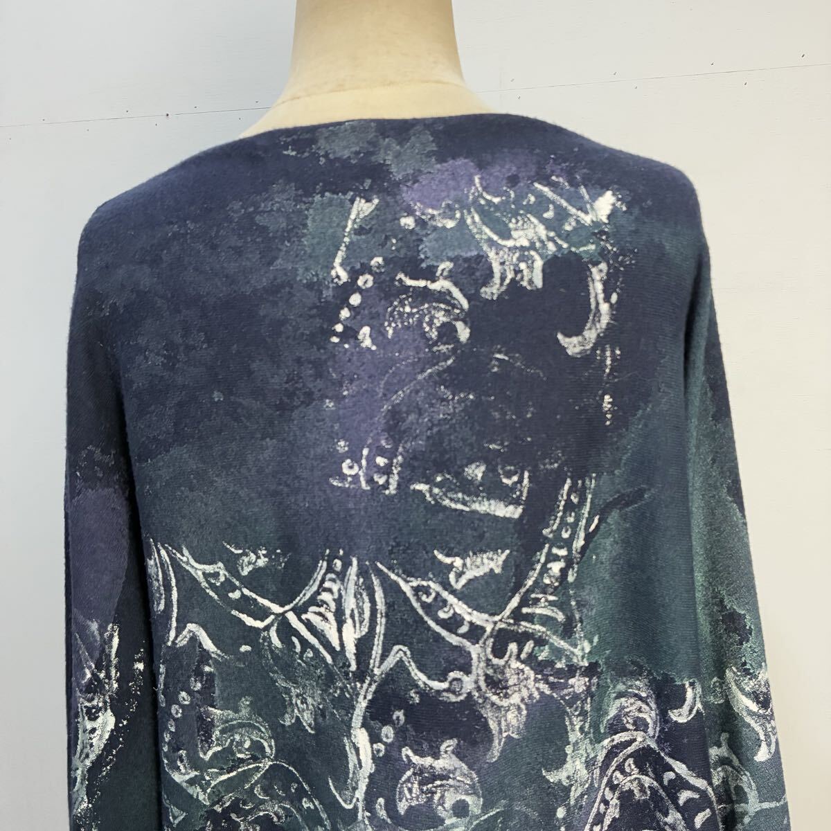 MAURO BURANI イタリア製 極上 総柄カットソー ニットカットソー 花柄 ドルマンスリーブ マウロブラーニ【レターパックプラス郵送可】T_画像7