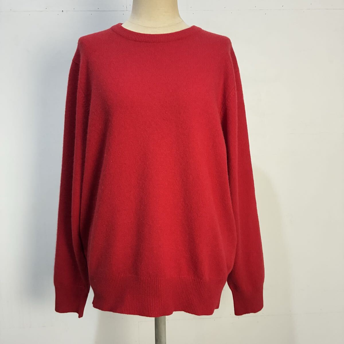 nigelle 極上 カシミヤニット カシミヤセーター ニットセーター プルオーバー クルーネック 長袖 防寒 赤【レターパックプラス郵送可】T_画像1