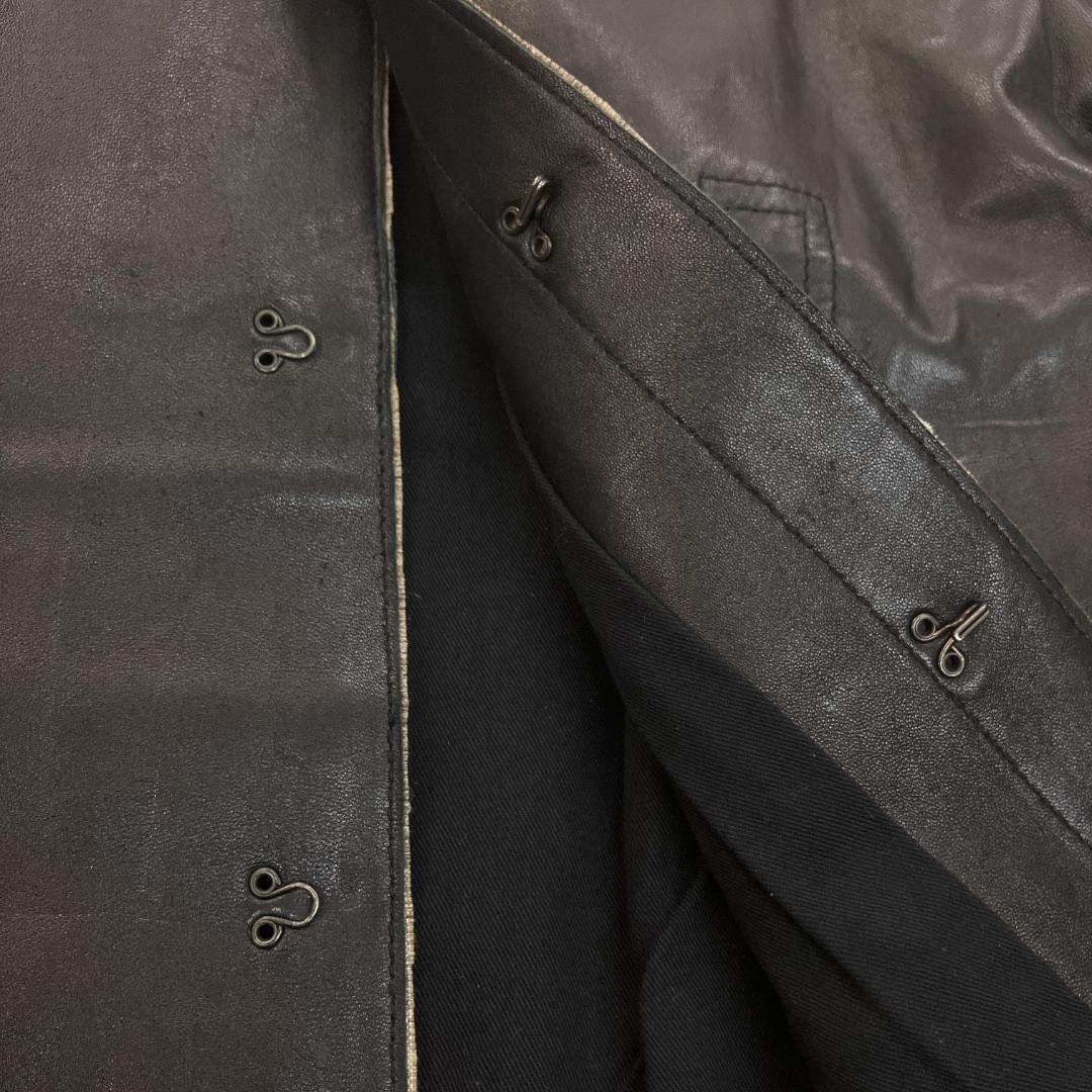 美品 SEMBL ラム レザー フック ジャケット 羊革 ラムスキン 本革 センブル アウター メンズ Mサイズ_画像6