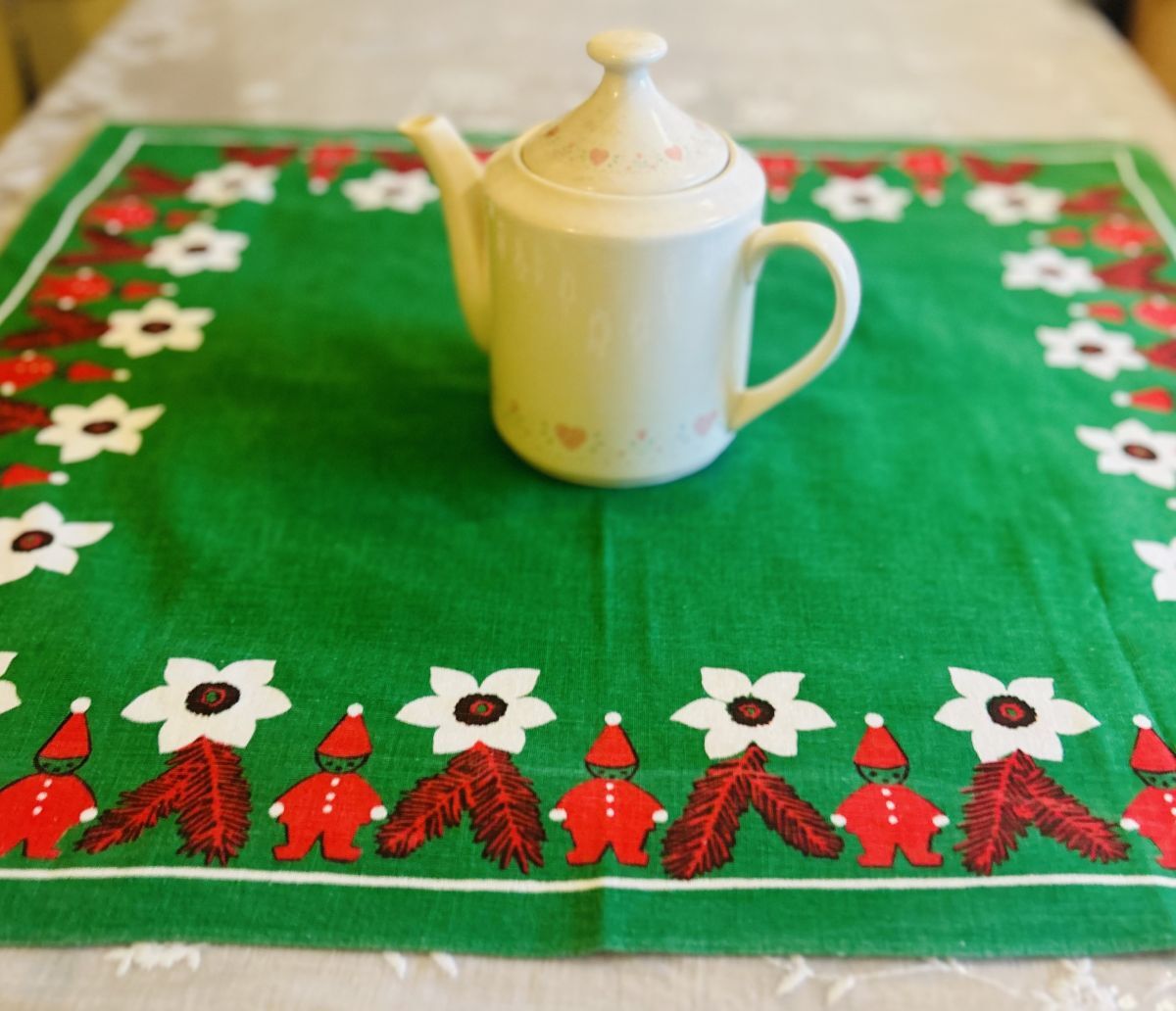  Северная Европа Рождество * retro зеленый земля nise. морозник принт Cross 