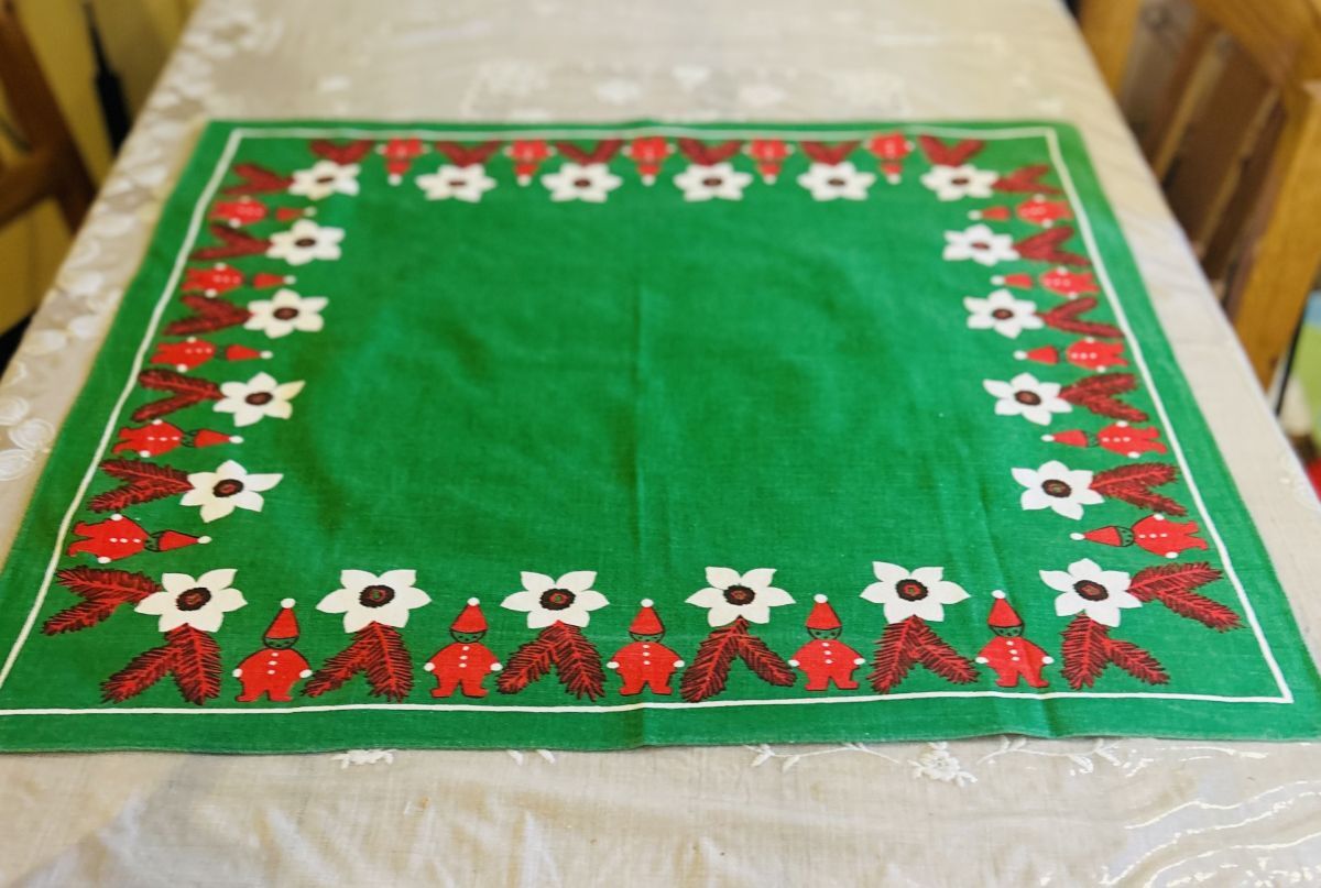  Северная Европа Рождество * retro зеленый земля nise. морозник принт Cross 