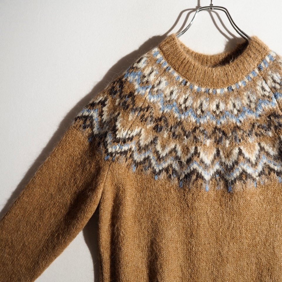R3223P ▼SLOANE スローン▼ 3Gヨーク編み アルパカ ウール ノルディックニット キャメル 4/L メンズ SL10W-981 クルーネック 秋冬 rb_画像2
