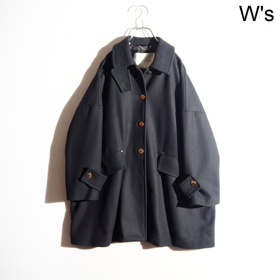 R3509P　▼MACKINTOSH マッキントッシュ▼　HUMBIE 金ボタン ウールコート ブラック 4 オーバーサイズ / メルトンコート 秋冬 rb mks_画像1