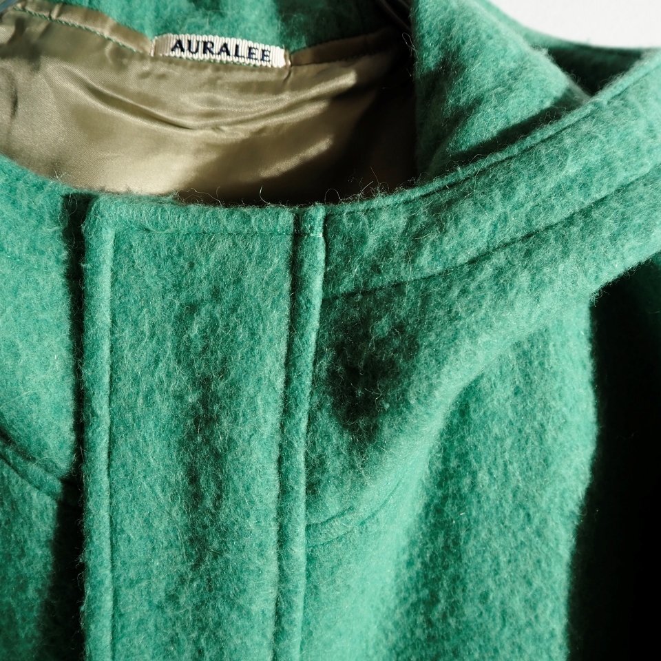 P4537P ▼AURALEE オーラリー▼ BRUSHED ALPACA WOOL MELTON HOODED COAT アルパカ ウール コート グリーン 3/M A23AB02AS 秋冬 rb mks_画像6
