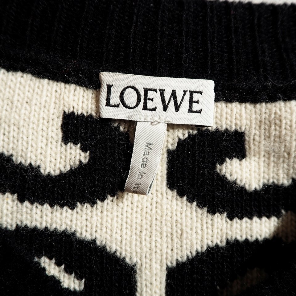 P5890P　▼LOEWE ロエベ▼　22AW ピリング加工 アナグラム柄 ウールニット カーディガン ブラック S / S359Y16K23 黒 秋冬 rb mks_画像5