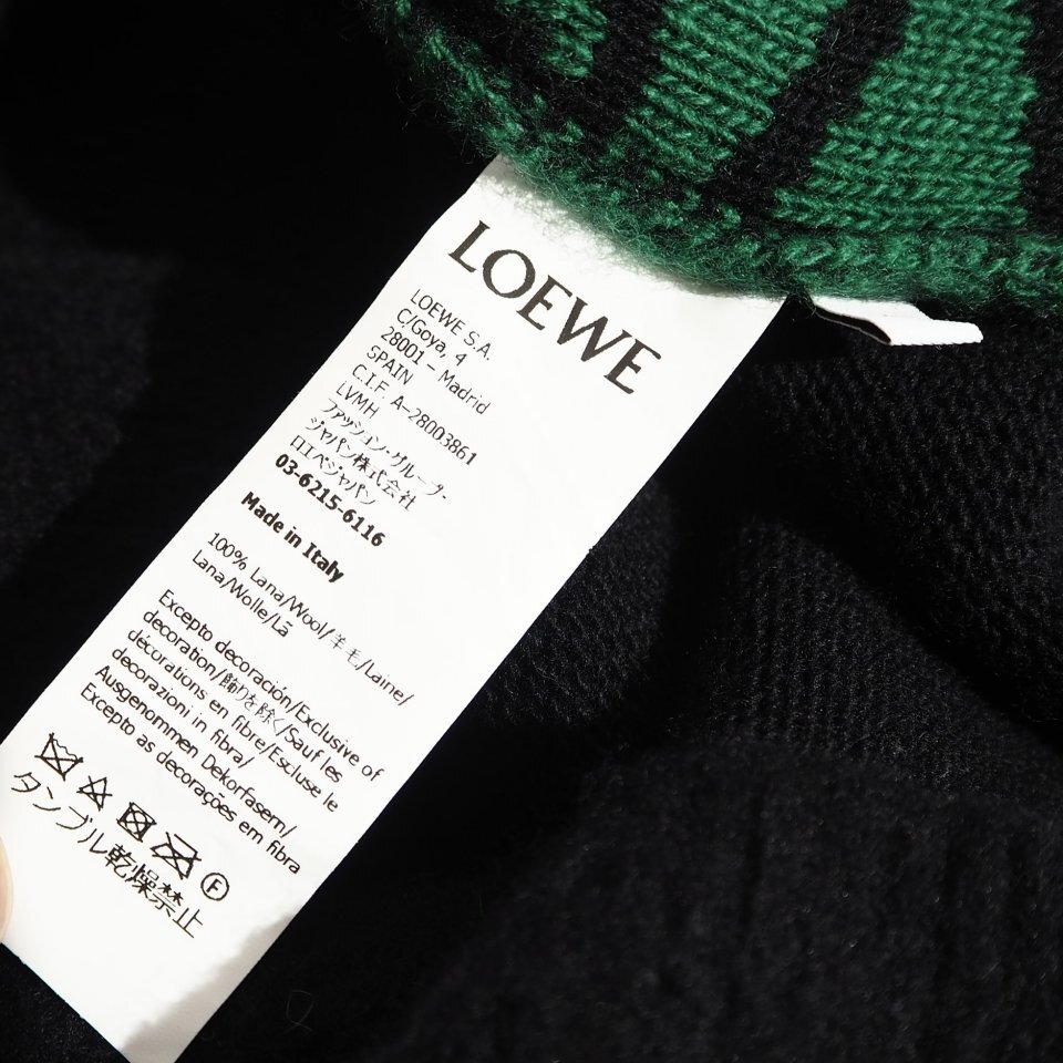 P5890P　▼LOEWE ロエベ▼　22AW ピリング加工 アナグラム柄 ウールニット カーディガン ブラック S / S359Y16K23 黒 秋冬 rb mks_画像6