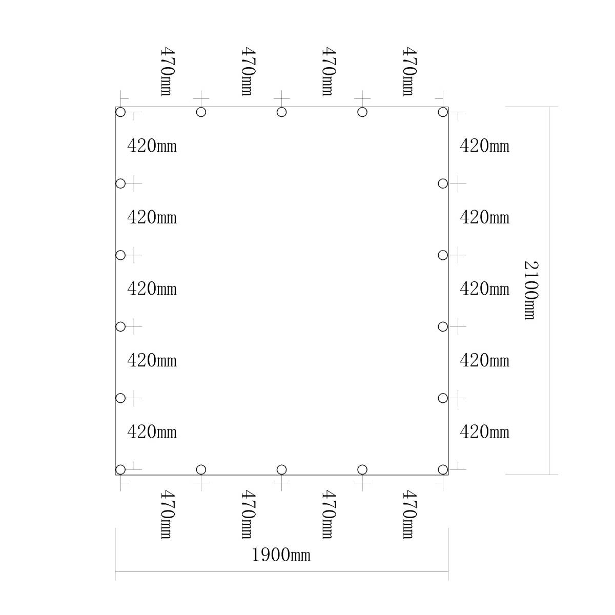 新品送料無料・軽トラ用 防水トラックシート・2.1×1.9m・シートのみゴムバンド無し 210×190㎝ エステル帆布 荷台シートカバー_画像5