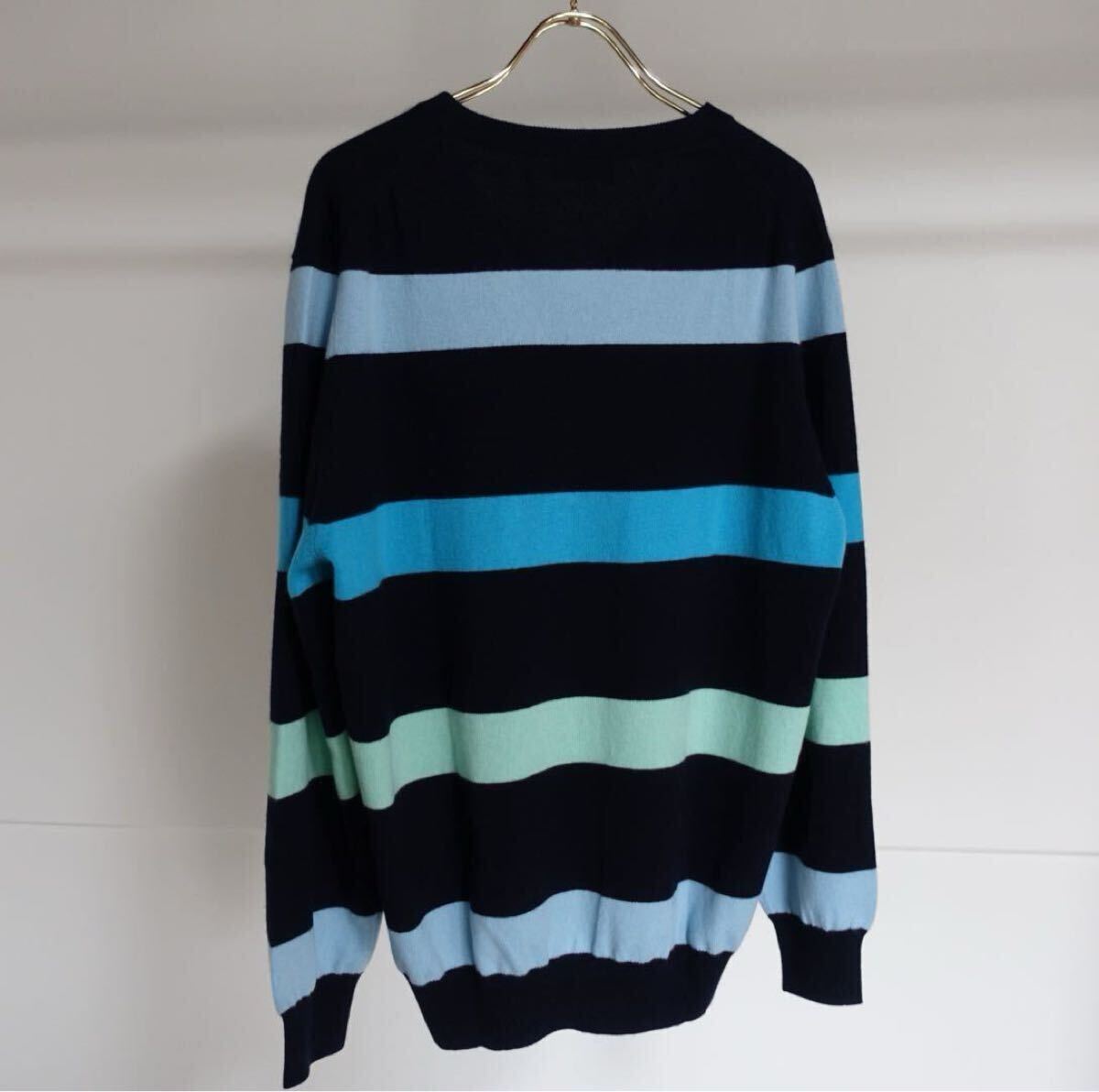 サルティーニ カシミア ボーダー イタリア ビンテージ 50 / cruciani malo ブリオーニ カシミヤ クルチアーニ マーロ フェラガモ_画像2