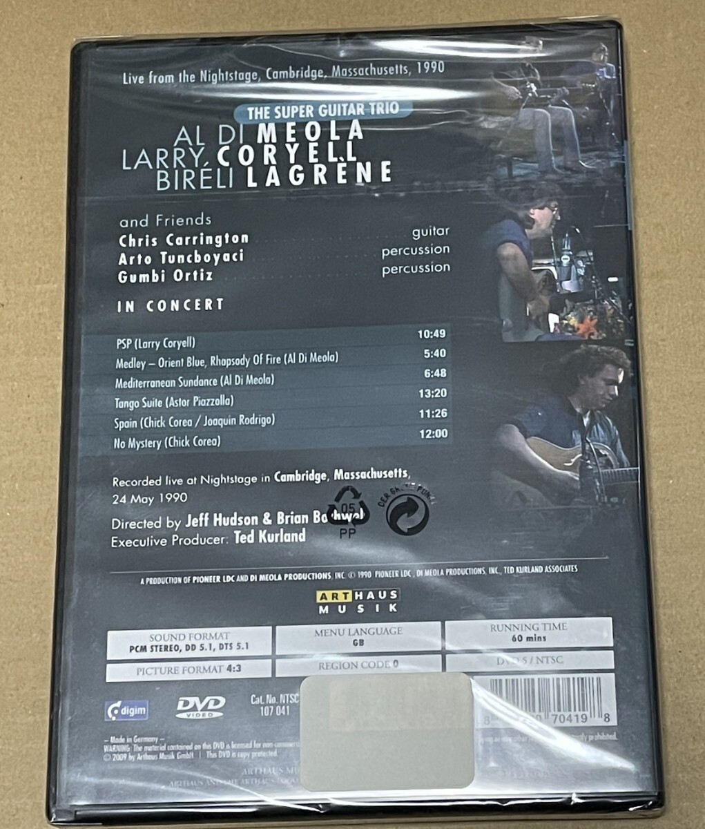 未開封 送料込 Al Di Meola, Larry Coryell, Bireli Lagrene - Super Guitar Trio 輸入盤DVD / 807280704198_画像2