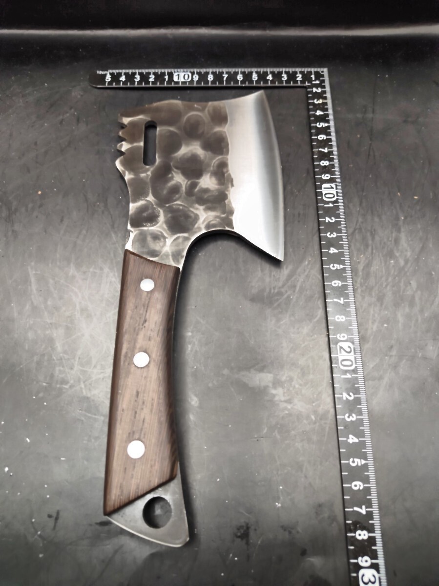 【新品未使用】調理斧 ボーニングナイフ 調理ナイフ 骨切包丁 ナイフ 斧 ぶった切り 両刃 アウトドア キャンプ 刃物 包丁 刃厚4.5mm_画像7